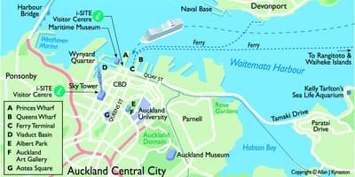 ઓકલેન્ડમાં cruise ship ટર્મિનલ નકશો