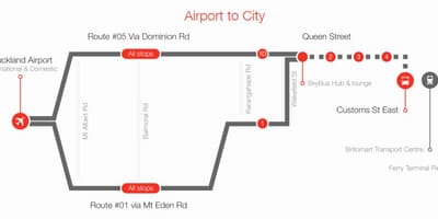 ઓકલેન્ડમાં skybus માર્ગ નકશો